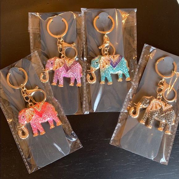 Rhinestone Elephant Bag Charm 4 Colors Available! - Picture 5 of 8